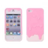 Case Sorvete Derretido Rosa e Branco - iPhone 4/4s